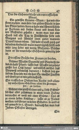 Vor die Schwindsucht ein vortreffliches Mittel