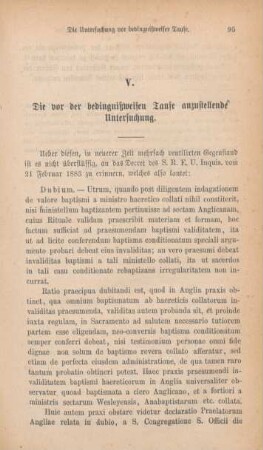 95-102 Die vor der bedingnißweisen Taufe anzustellende Untersuchung