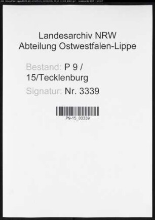 Sterberegister Standesamt Tecklenburg