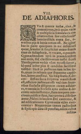 VII. De Adiaphoris.
