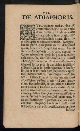VII. De Adiaphoris.