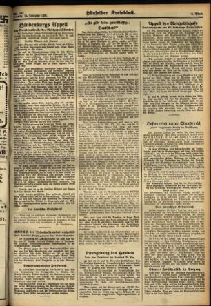 Zweite Ausgabe vom Dienstag, den 14. November 1933.