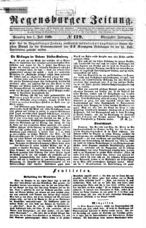 Regensburger Zeitung. 1860,2 = Jg. 40