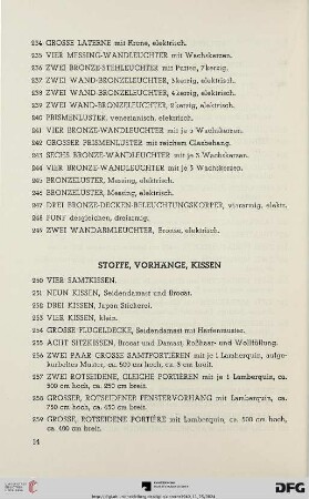 Stoffe, Vorhänge, Kissen (Nr. 250-262)