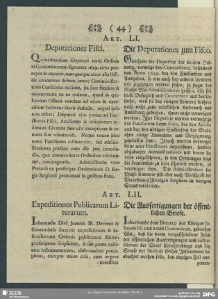 Art. LI. Deputationes Fisci