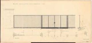 Reichsluftfahrtministerium, Berlin: Verbindungsbau, Abschlussgitter zu L5: Ansicht, Grundriss 1:20