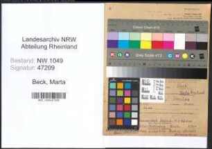 Entnazifizierung Marta Beck , geb. 15.04.1918 (Lehrerin)