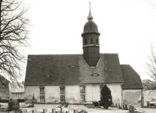 Großharthau-Bühlau. Dorfkirche Bühlau. 1844. Längsseite von Norden