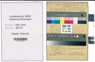 Entnazifizierung Heinrich Heyde , geb. 24.02.1903 (Baurat)