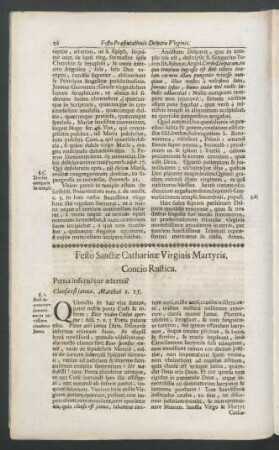 Festo Sactae Catharinae Virginis Martyris