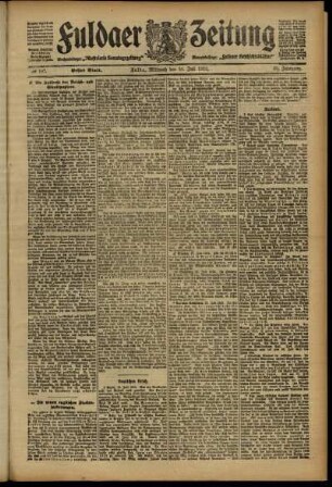 Erste Ausgabe vom Mittwoch, den 24. Juli 1912.