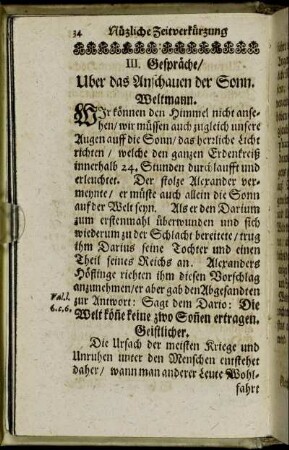 III. Gespräche/ Uber das Anschauen der Sonn.