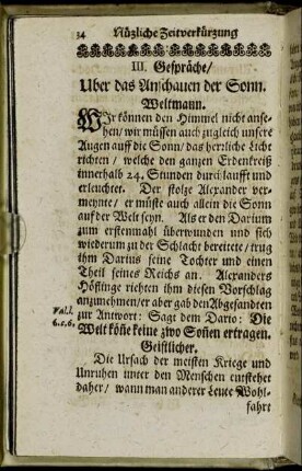 III. Gespräche/ Uber das Anschauen der Sonn.