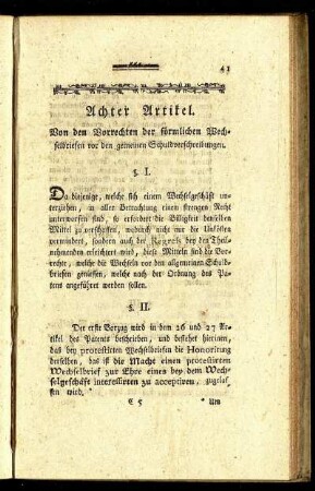 Achter Artikel. - Vierzehenter Artikel.