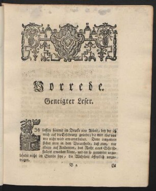 Vorrede. Geneigter Leser.
