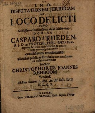 Disp. de loco delicti
