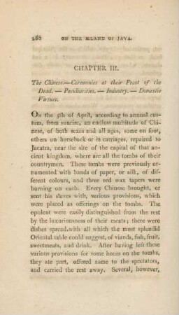 Chapter III. The Chinese. - Ceremonies at their feast of the dead. - Peculiarities. - Industry...