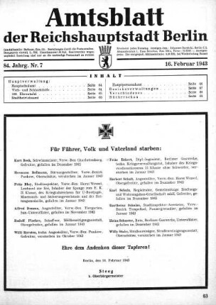 1943,7: Nr. 7, 16. Februar 1943