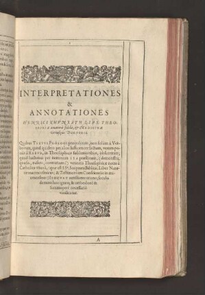 Interpretationes & Annotationes