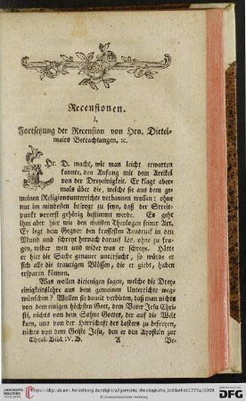 [Recensionen I-XXII]