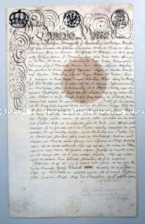 Urkunde von Friedrich II. König in Preußen über die Ernennung von Carl Gottlieb Svaretz zum Breslauischen Pupillenrat