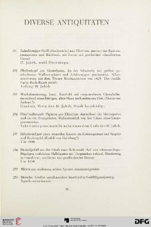 Diverse Antiquitäten (Nr. 231-255)