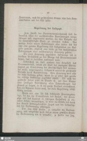 Regulirung des Luftzugs
