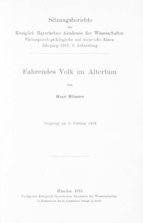 Fahrendes Volk im Altertum