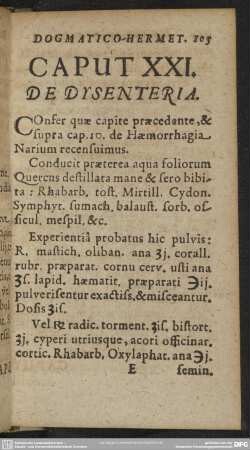 Caput XXI. De Dysenteria
