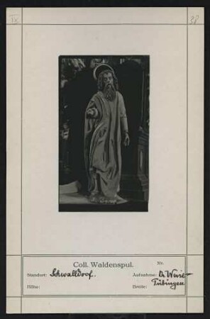 Heiligenfigur (Petrus ?) Standort: Schwalldorf