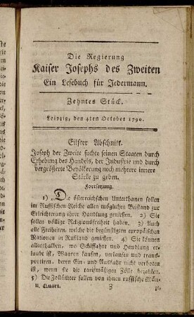 Zehntes Stück. Leipzig, den 4ten October 1790. - Dreizehntes Stück. Leipzig, den 25sten October 1790.
