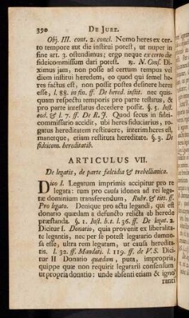 390-400, Articulus VII. Dico I. Legatum imprimis accipitur pro re ...