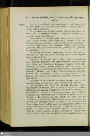 XII. Lohnverhältnisse, Geld- , Credit- und Versicherungswesen