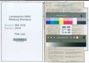 Entnazifizierung Leo Fink , geb. 19.02.1900 (Postschaffner)