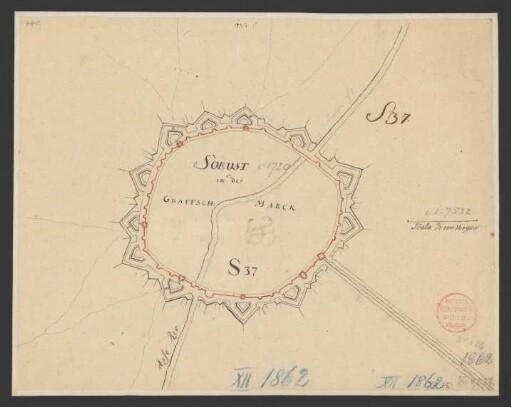 Plan von Soeust in der Graffschaft Marck