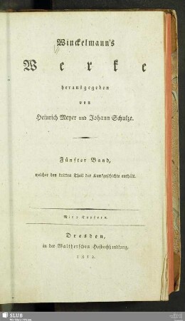 5: Winckelmann's Geschichte der Kunst des Alterthums : Dritter Band