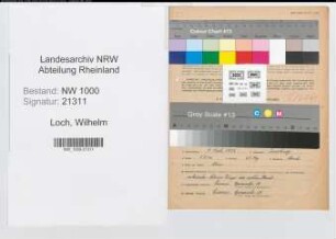 Entnazifizierung Wilhelm Loch, geb. 09.09.1892 (Ingenieur)