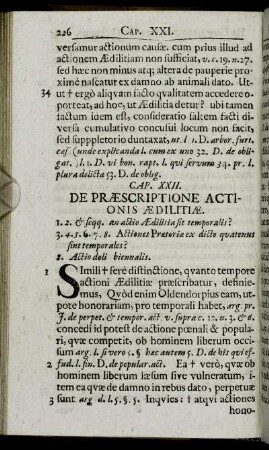 Cap. XXII. De Praescriptione Actionis Aedilitiae