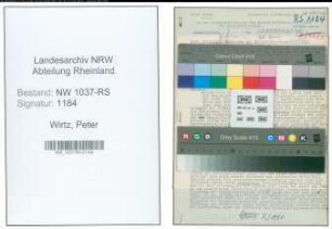 Entnazifizierung Peter Wirtz , geb. 09.06.1899 (Lehrer)