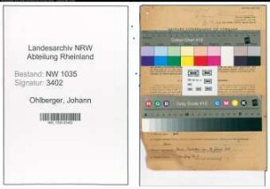 Entnazifizierung Johann Ohlberger , geb. 23.02.1897 ()