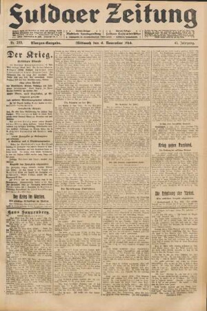Ausgabe vom Mittwoch, den 04. November 1914.
