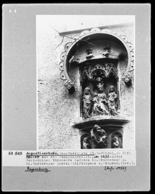 Thronende Madonna zwischen Prophet und heiliger Barabara