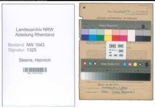 Entnazifizierung Heinrich Steens , geb. 08.05.1891 (Lehrer)