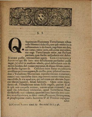 Q. Septimii Florentis Tertvlliani Qvae Svpersvnt Omnia In Montanismo Scripta Videri