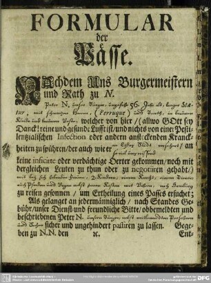 Formular der Pässe
