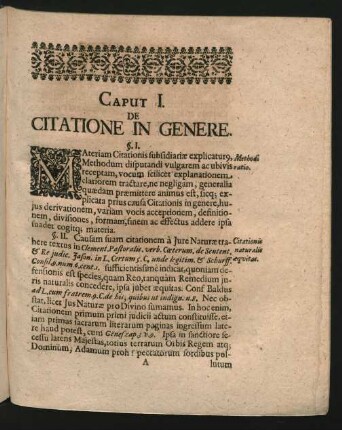 Caput I. De Citatione In Genere.