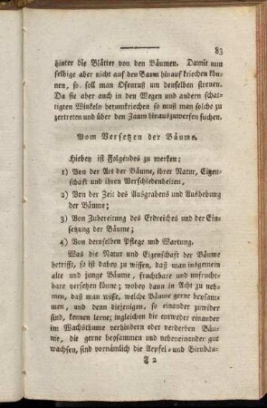 Vom Versetzen der Bäume.