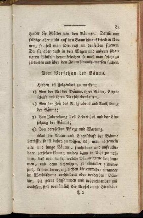 Vom Versetzen der Bäume.