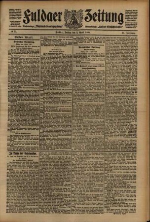 Erste Ausgabe vom Freitag, den 02. April 1909.