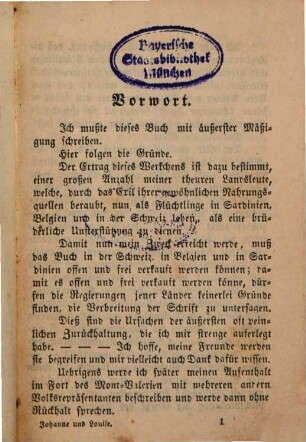 Johanne und Louise oder die Familien der Deportirten : Von Eugène Sue. Deutsch von Julius Werner